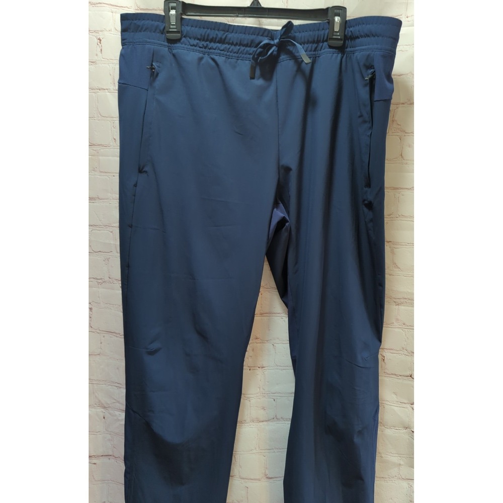 Athletic Works men pants blue elastic drawstring waist Xl 40-42 reflective